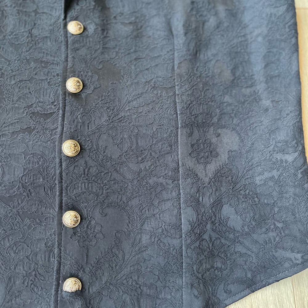 Black Victorian Sleeveless Vest size Large NWT Formal - Picture 5 of 6